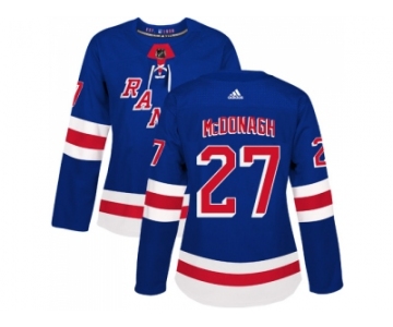 Women Adidas New York Rangers #27 Ryan McDonagh Royal Blue Home Authentic Stitched NHL Jersey