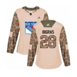 Women Adidas New York Rangers #28 Chris Bigras Authentic Camo Veterans Day Practice NHL Jersey