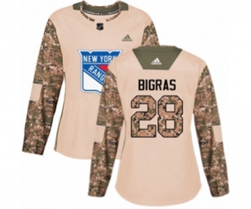 Women Adidas New York Rangers #28 Chris Bigras Authentic Camo Veterans Day Practice NHL Jersey