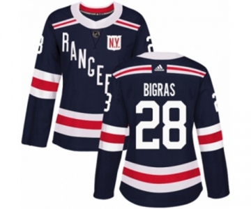 Women Adidas New York Rangers #28 Chris Bigras Authentic Navy Blue 2018 Winter Classic NHL Jersey