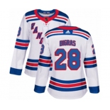 Women Adidas New York Rangers #28 Chris Bigras Authentic White Away NHL Jersey