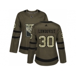 Women Adidas New York Rangers #30 Henrik Lundqvist Green Salute to Service Stitched NHL Jersey