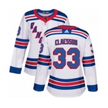 Women Adidas New York Rangers #33 Fredrik Claesson Authentic White Away NHL Jersey