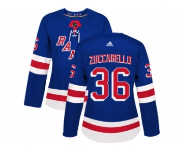 Women Adidas New York Rangers #36 Mats Zuccarello Royal Blue Home Authentic Stitched NHL Jersey