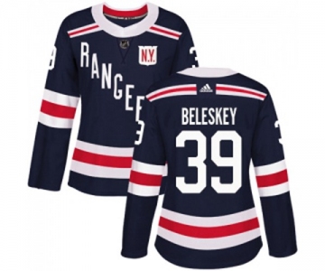 Women Adidas New York Rangers #39 Matt Beleskey Authentic Navy Blue 2018 Winter Classic NHL Jersey