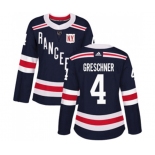 Women Adidas New York Rangers #4 Ron Greschner Authentic Navy Blue 2018 Winter Classic NHL Jersey