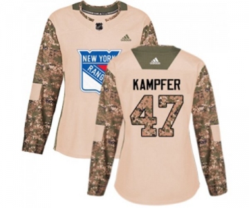 Women Adidas New York Rangers #47 Steven Kampfer Authentic Camo Veterans Day Practice NHL Jersey