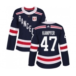 Women Adidas New York Rangers #47 Steven Kampfer Authentic Navy Blue 2018 Winter Classic NHL Jersey