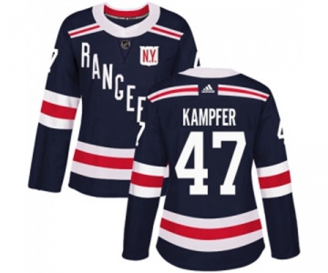 Women Adidas New York Rangers #47 Steven Kampfer Authentic Navy Blue 2018 Winter Classic NHL Jersey