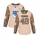 Women Adidas New York Rangers #48 Brett Howden Authentic Camo Veterans Day Practice NHL Jersey