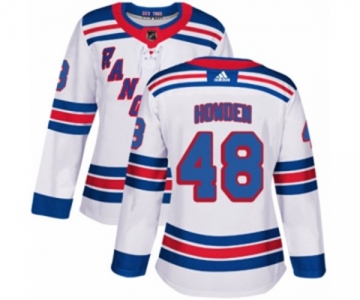 Women Adidas New York Rangers #48 Brett Howden Authentic White Away NHL Jersey