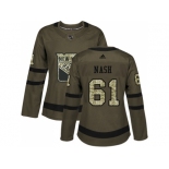 Women Adidas New York Rangers #61 Rick Nash Green Salute to Service Stitched NHL Jersey