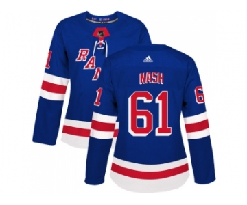 Women Adidas New York Rangers #61 Rick Nash Royal Blue Home Authentic Stitched NHL Jersey