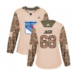 Women Adidas New York Rangers #68 Jaromir Jagr Authentic Camo Veterans Day Practice NHL Jersey