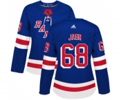 Women Adidas New York Rangers #68 Jaromir Jagr Authentic Royal Blue Home NHL Jersey