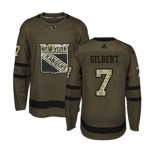 Women Adidas New York Rangers #7 Rod Gilbert Premier Green Salute to Service NHL Jersey