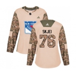 Women Adidas New York Rangers #76 Brady Skjei Authentic Camo Veterans Day Practice NHL Jersey