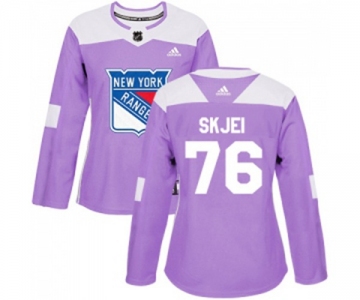 Women Adidas New York Rangers #76 Brady Skjei Authentic Purple Fights Cancer Practice NHL Jersey