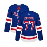 Women Adidas New York Rangers #77 Phil Esposito Authentic Royal Blue Home NHL Jersey