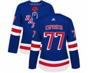 Women Adidas New York Rangers #77 Phil Esposito Authentic Royal Blue Home NHL Jersey