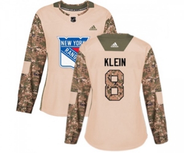 Women Adidas New York Rangers #8 Kevin Klein Authentic Camo Veterans Day Practice NHL Jersey