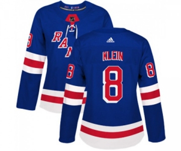 Women Adidas New York Rangers #8 Kevin Klein Authentic Royal Blue Home NHL Jersey