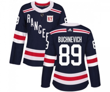 Women Adidas New York Rangers #89 Pavel Buchnevich Authentic Navy Blue 2018 Winter Classic NHL Jersey