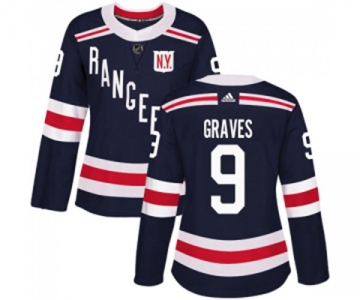 Women Adidas New York Rangers #9 Adam Graves Authentic Navy Blue 2018 Winter Classic NHL Jersey