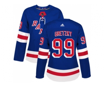 Women Adidas New York Rangers #99 Wayne Gretzky Royal Blue Home Authentic Stitched NHL Jersey