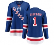 Women New York Rangers #1 Eddie Giacomin Fanatics Branded Royal Blue Home Breakaway NHL Jersey