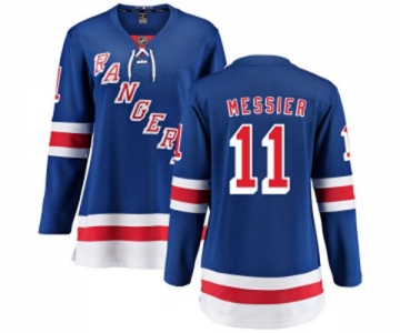 Women New York Rangers #11 Mark Messier Fanatics Branded Royal Blue Home Breakaway NHL Jersey