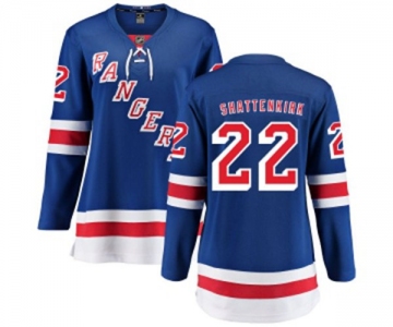 Women New York Rangers #22 Kevin Shattenkirk Fanatics Branded Royal Blue Home Breakaway NHL Jersey