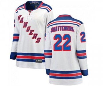 Women New York Rangers #22 Kevin Shattenkirk Fanatics Branded White Away Breakaway NHL Jersey