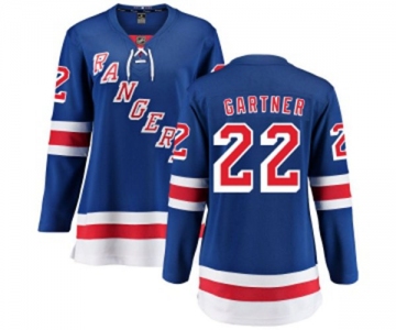 Women New York Rangers #22 Mike Gartner Fanatics Branded Royal Blue Home Breakaway NHL Jersey