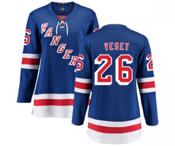 Women New York Rangers #26 Jimmy Vesey Fanatics Branded Royal Blue Home Breakaway NHL Jersey