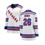 Women New York Rangers #26 Jimmy Vesey Fanatics Branded White Away Breakaway NHL Jersey