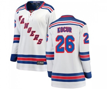 Women New York Rangers #26 Joe Kocur Fanatics Branded White Away Breakaway NHL Jersey