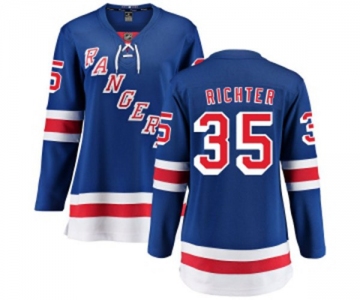 Women New York Rangers #35 Mike Richter Fanatics Branded Royal Blue Home Breakaway NHL Jersey