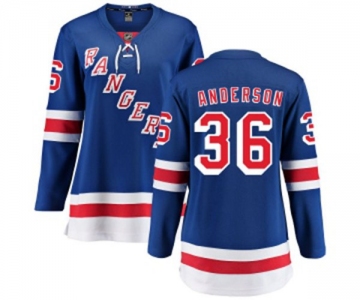 Women New York Rangers #36 Glenn Anderson Fanatics Branded Royal Blue Home Breakaway NHL Jersey