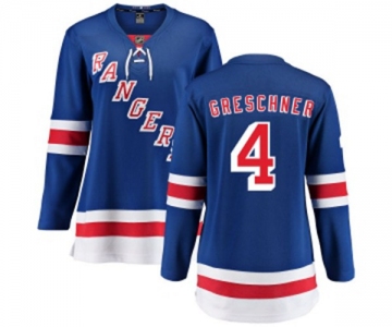 Women New York Rangers #4 Ron Greschner Fanatics Branded Royal Blue Home Breakaway NHL Jersey