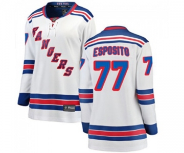 Women New York Rangers #77 Phil Esposito Fanatics Branded White Away Breakaway NHL Jersey