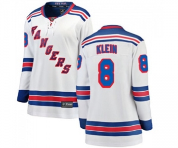 Women New York Rangers #8 Kevin Klein Fanatics Branded White Away Breakaway NHL Jersey