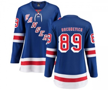 Women New York Rangers #89 Pavel Buchnevich Fanatics Branded Royal Blue Home Breakaway NHL Jersey