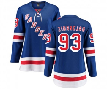 Women New York Rangers #93 Mika Zibanejad Fanatics Branded Royal Blue Home Breakaway NHL Jersey