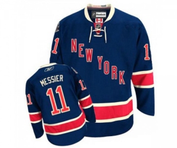 Women Reebok New York Rangers #11 Mark Messier Authentic Navy Blue Third NHL Jersey