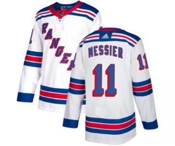 Women Reebok New York Rangers #11 Mark Messier Authentic White Away NHL Jersey