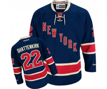 Women Reebok New York Rangers #22 Kevin Shattenkirk Authentic Navy Blue Third NHL Jersey