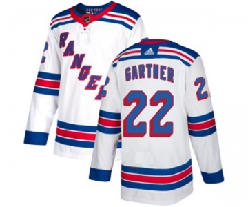 Women Reebok New York Rangers #22 Mike Gartner Authentic White Away NHL Jersey