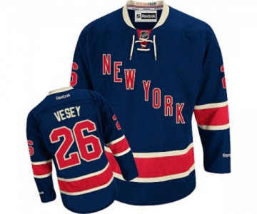 Women Reebok New York Rangers #26 Jimmy Vesey Authentic Navy Blue Third NHL Jersey