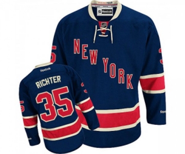 Women Reebok New York Rangers #35 Mike Richter Authentic Navy Blue Third NHL Jersey